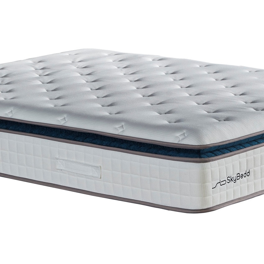 Boxspringbett / Stauraumbett "MultiBedd" Skybedd mehrfarbig mit Matratze und integriertem Stauraum